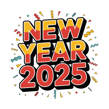 Kolorowy napis nowy rok 2025